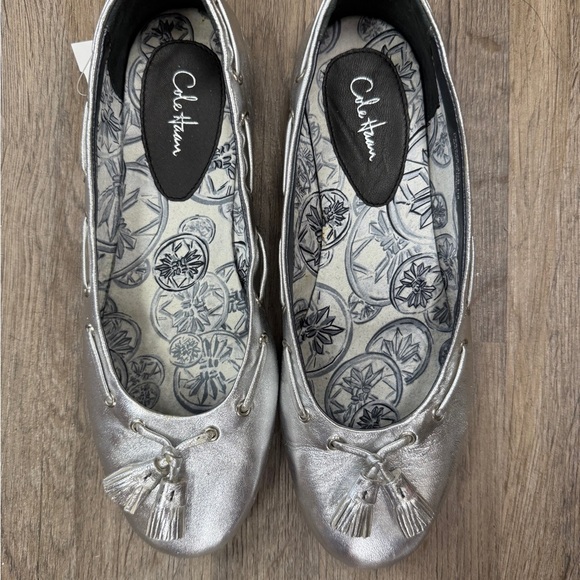 Cole Haan Women's Silver Ballet Flats - Picture 1 of 3